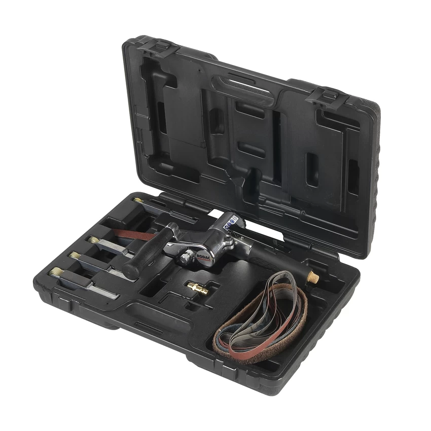 Bandschuurmachine Met 5 Armen En Schuurpapier In Koffer 3 Bandschuurmachine Met 5 Armen En Schuurpapier In Koffer